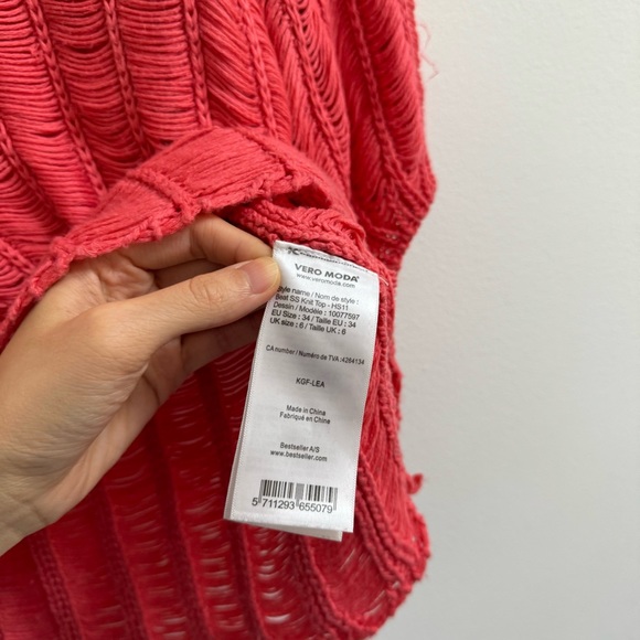 Vero Moda Knit Short Sleeve Top EU 34 - Picture 4 of 7